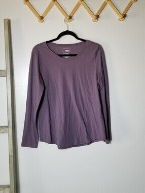 SONOMA WOMEN'S PURPLE LONG SLEEVE EVERYDAY TEE BLOUSE SIZE LARGE